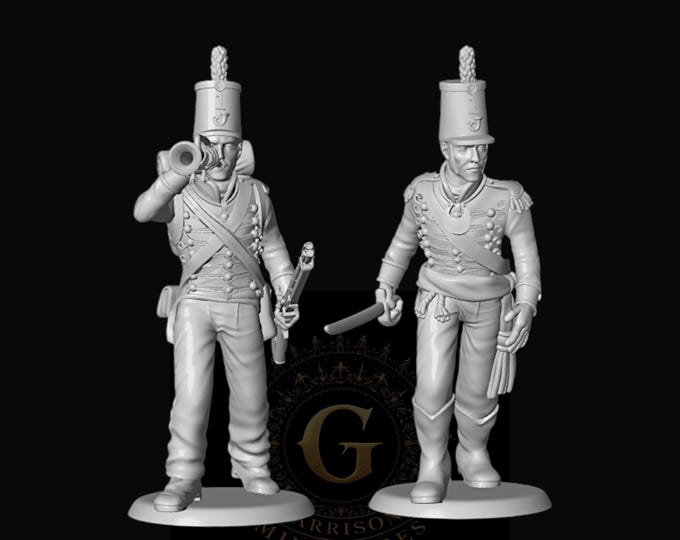 Portuguese Cazadores Command X2: 28mm