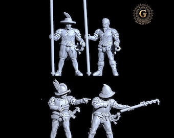 Spanish Empire Artillery Crew, 28mm 1/56