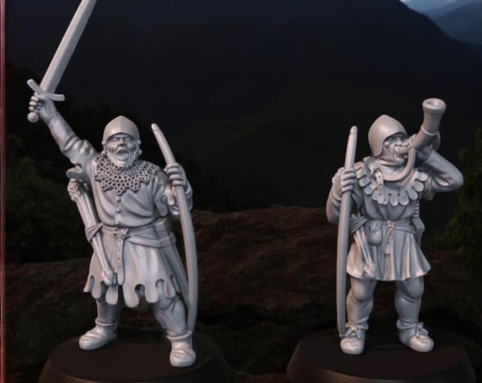 13/14C Medieval Archers Command 28mm 1/56