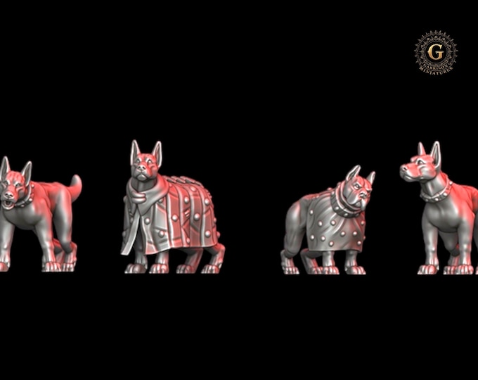 Trench Crusade Compatible Grimdark Warhounds X4 32mm