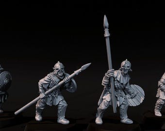 Orc Rabble with Spear and Shield 28mm 1/56