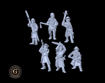 Men At Arms With 2-Hand Weapons X6 28mm