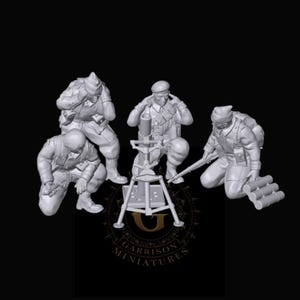 British Royal Marine Commando 3" Mortar Team: 28mm WW2 Wargame and Display Miniatures