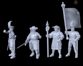 Swiss Mercenaries Command 16thC 28mm 1/56