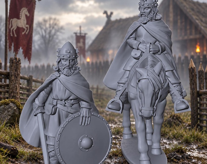 King Alfred the Great Foot Mounted 28mm Dark Ages Unpainted Resin Miniatures