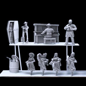 Wild West Saloon Patrons Set - Wild West Wargames Collectors 28mm/32mm Ideal Dead Man&#39;s Hand, Blackwater Gulch. Gunfighter&#39;s Ball UNPAINTED