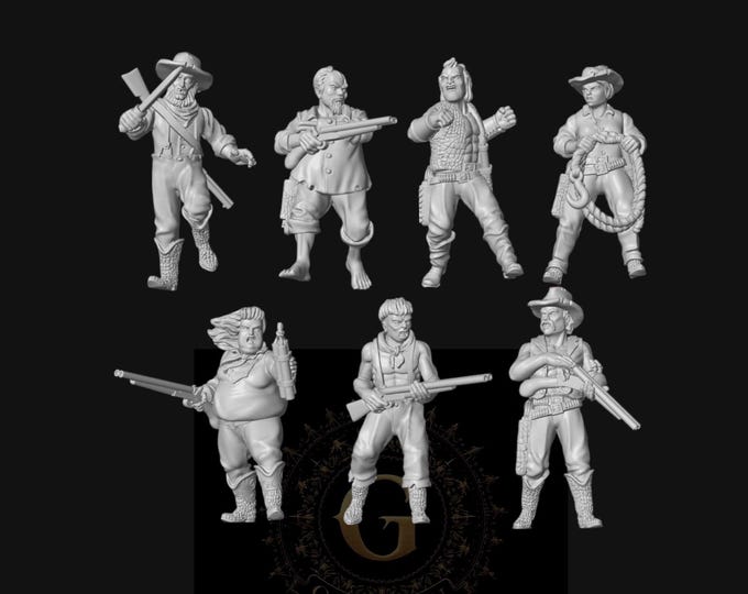 HO Scale Wild West 1/87 Unpainted Resin Swamp People Miniatures Train Layout