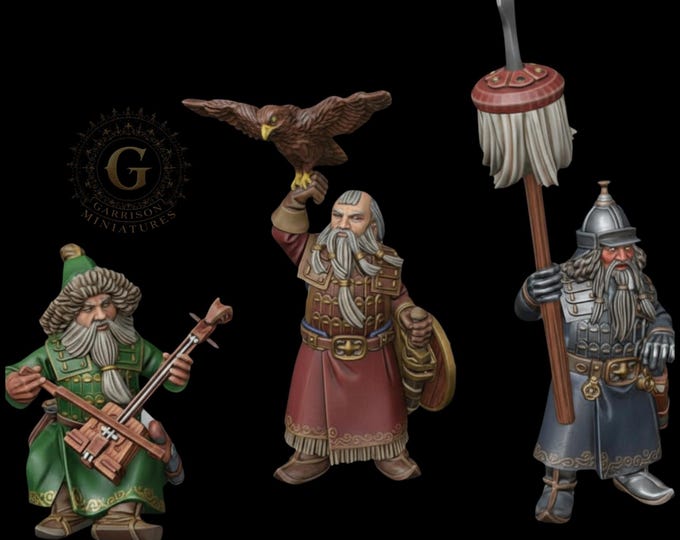 Steppe Dwarf Command X3 , 28mm 1/56