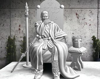 Seated Medieval King - 28mm 1/56