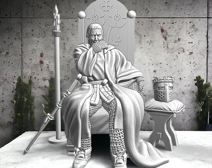 Seated Medieval King - 28mm 1/56
