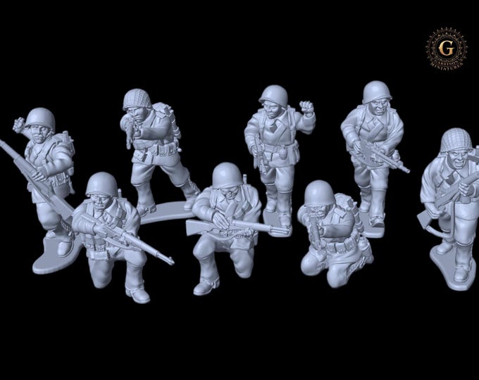 US Infantry Rifle Squad, 1942-3 28mm 1/56