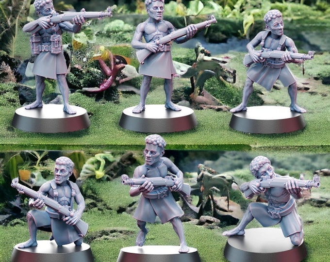 WW2 Papuan New Guinea Infantry - Riflemen -ideal Bolt Action 28mm 1/56 Wargames and Collectors Figures by Kyoshuneko for Garrison Miniatures