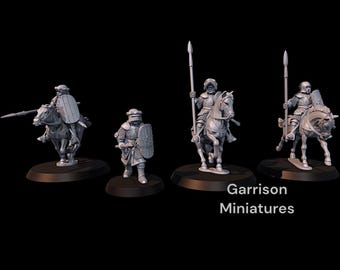 Arnaudin Knights X4 - 28mm Miniatures ideal for LoTR, MSBG etc 28mm 1/56 Wargames and Collectors Figures by Medbury for Garrison Miniatures