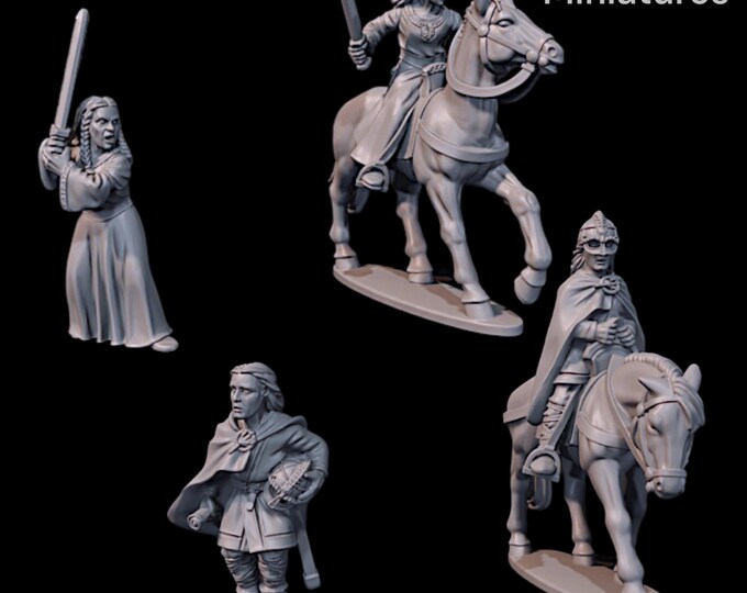 Shieldmaiden Heroine & Squire  28mm 1/56