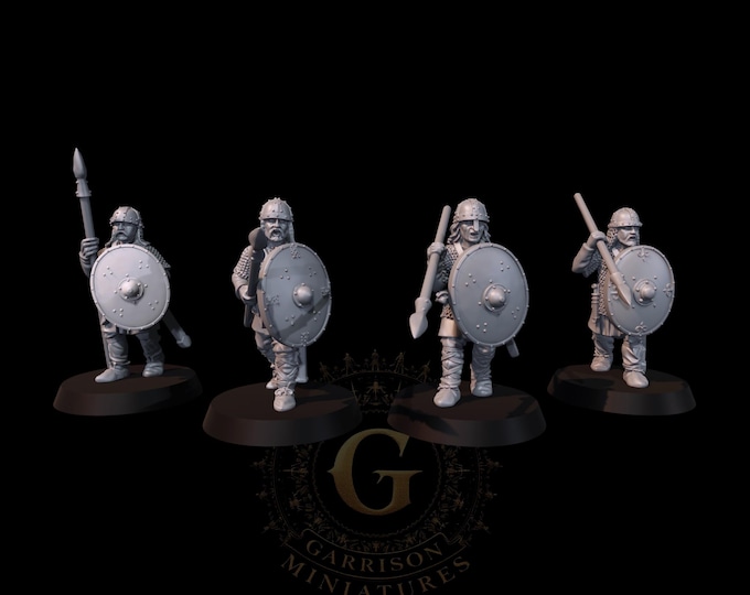 Carolingian Hearthguard X4  28mm 1/56