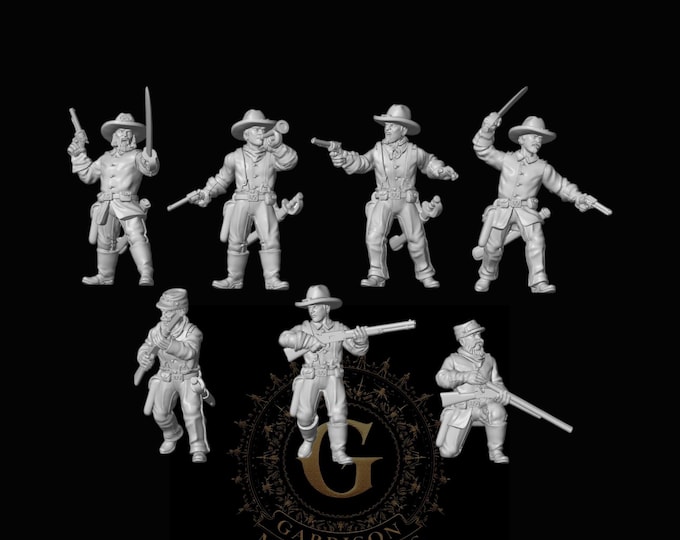 7th Cavalry X7. 1:87 HO Scale Old West Model Railroad Railway Layout Figures