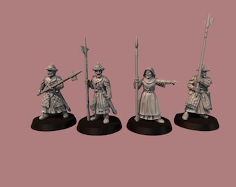 Medieval Eastern European Militia Spears 28mm 1/56