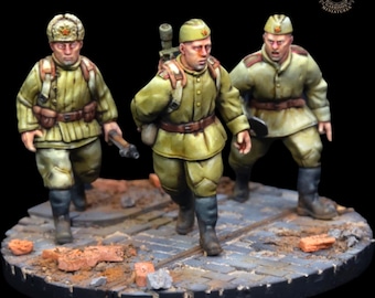 Soviet 50mm Mortar Deploying, 28mm 1/56