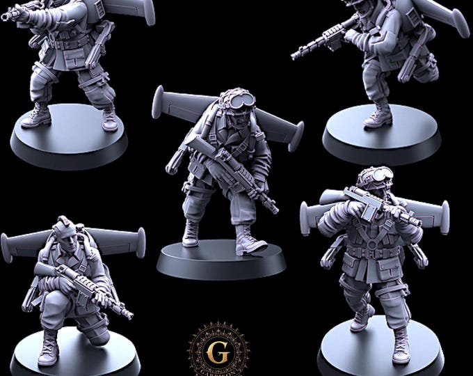 Jet Pack Troopers Tesla SMGs, 28mm