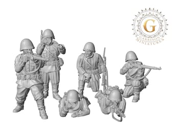 28mm Unpainted Resin Red Army Snipers and Observers Miniatures
