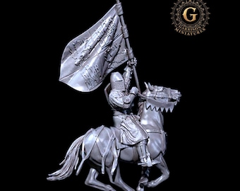 14th century Spanish Royal Standard Bearer 28mm 1/56