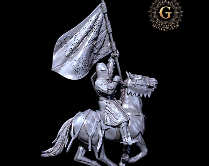 14th century Spanish Royal Standard Bearer 28mm 1/56
