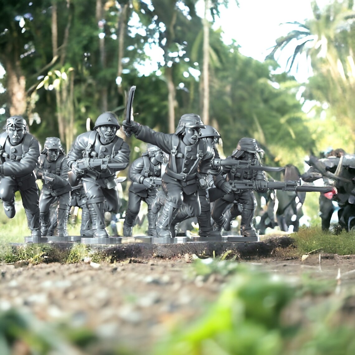 WW2 Japanese Banzai Charge 10 Figures 1/56 28mm Wargames & Collectors