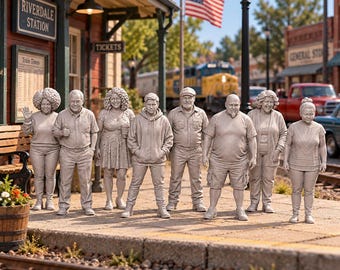 Everyday Folks X8 1:87 HO Scale Model Railroad Railway Resin Miniatures