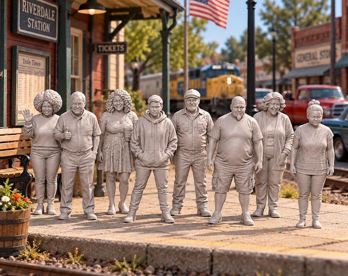 Everyday Folks X8 1:87 HO Scale Model Railroad Railway Resin Miniatures