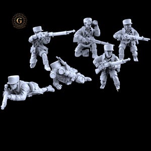 WW2 French Foreign Legion Snipers X6 -ideal for Bolt Action 28mm 1/56 Wargames Collectors Figures by Battlecat for Garrison Miniatures