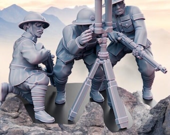 WW2 Chinese NRA Infantry Observers: 28mm Wargame Miniatures