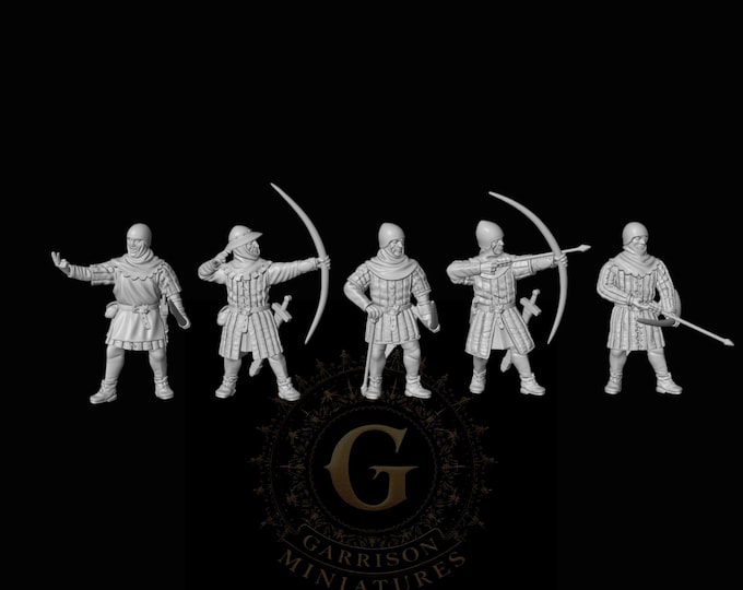 English Longbowmen X5: 28mm
