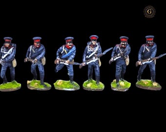 UNPAINTED Prussian Infantry Reserves Attacking 28mm 1/56
