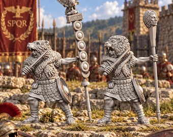 Aquilifer & Imagifer 28mm Ancient Roman Unpainted Resin Wargame Miniatures
