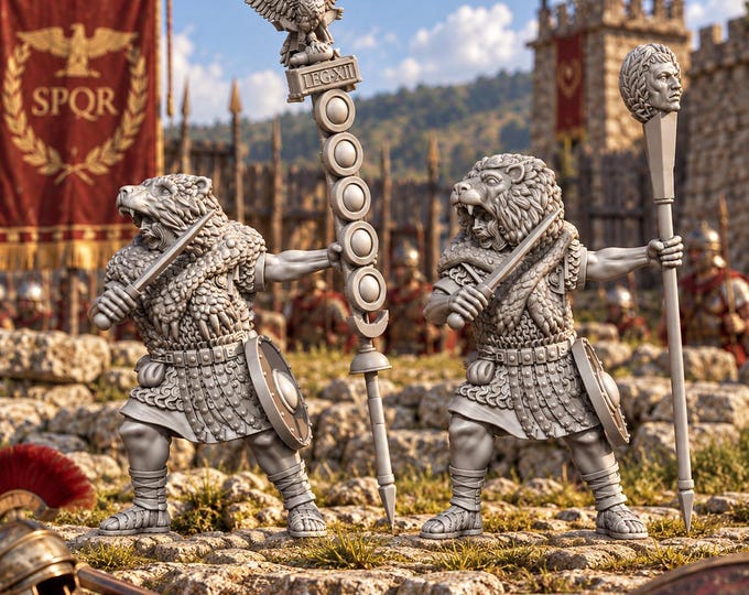 Aquilifer & Imagifer 28mm Ancient Roman Unpainted Resin Wargame Miniatures