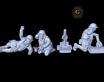 WW1 USMC American Expeditionary Force #2 58mm Mortar, Belleau Wood 1918 28mm 1/56