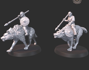Orc Wolf Riders with Spears 28mm 1/56