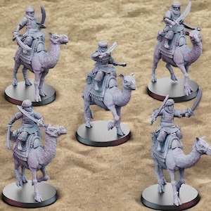 Easterling /Arabic Camel Riders Dual Wield 28mm 1/56 Wargames and Collectors Figures by Kyoushuneko for Garrison Miniatures