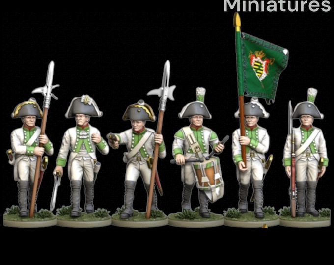 Napoleonic Saxony Musketeers Command Group 28mm 1/56