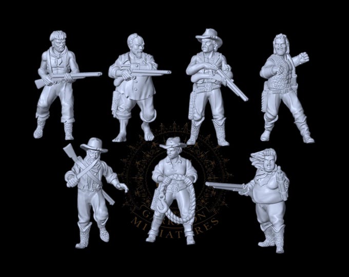 Alligator Hunters, 28mm 1/56 32mm