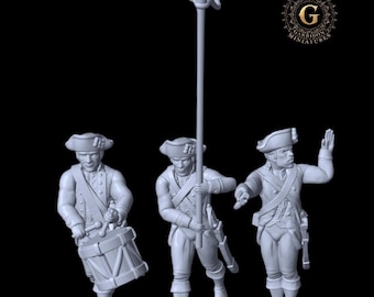 AWI Infantry Command Group x3 28mm 1/56