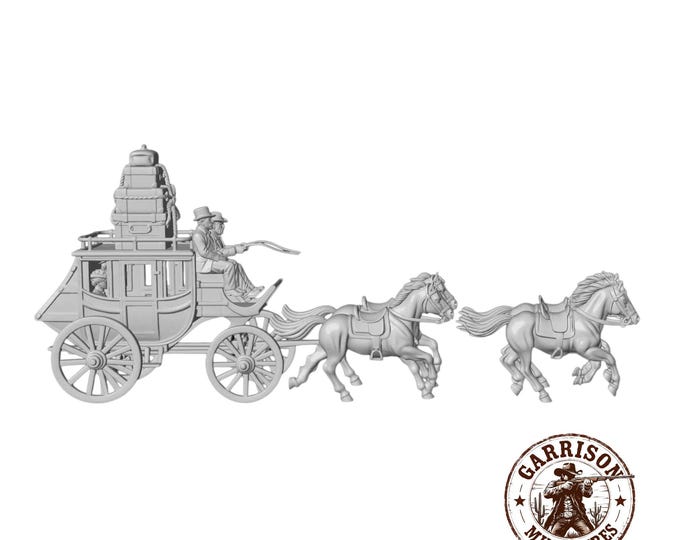 HO Scale Wild West 1/87 Unpainted Resin Stagecoach Miniature Train Layout