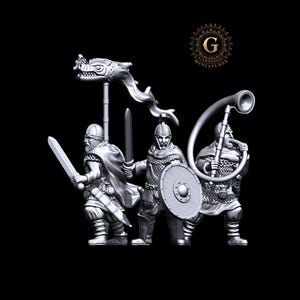 Late Roman Command Group Saga Carthage Hail Caesar 28mm 1/56 Unpainted Wargames Collectors Figures by RW for Garrison Miniatures