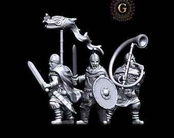 Late Roman Command Group 28mm 1/56