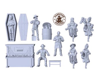 HO Scale Wild West 1/87 Unpainted Resin Saloon Patrons Miniatures Train Layout