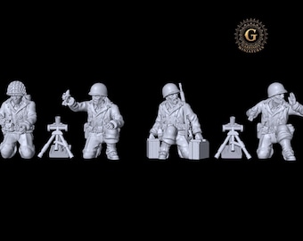 US Infantry Light Mortar Unit, 28mm 1/56