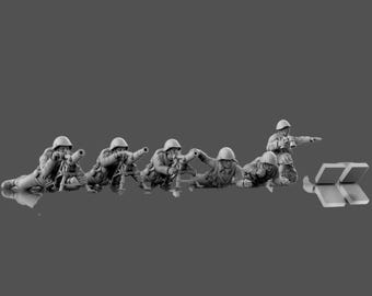 WW2 Greek Army Light Mortar Teams X6 Figures 28mm