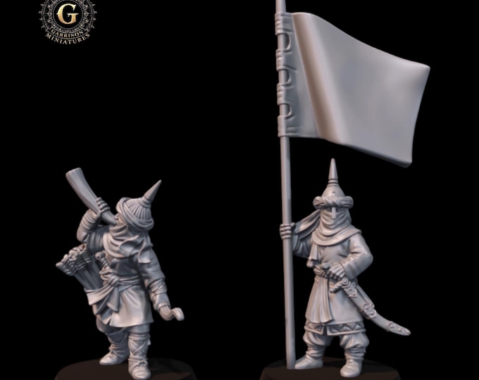Southron Banner & Hornblower , MESBG, LOTR 28mm 1/56