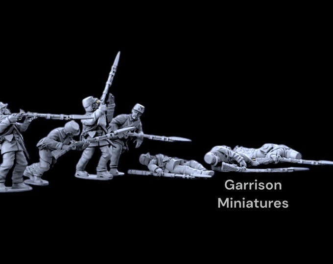 American Civil War Union Infantry Casualties Set 2 - 28mm (1/56) Unpainted Wargames Collectors Figures by Battlecat for Garrison Miniatures