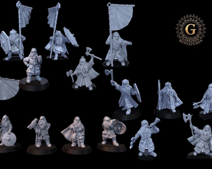 Dwarf Army Deal #1 - Dwarf Commanders Bundle  28mm 1/56